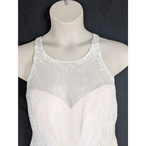NWT Blush Pink Cross Back Wedding Gown Sz. 14/16 - Picture 4 of 16